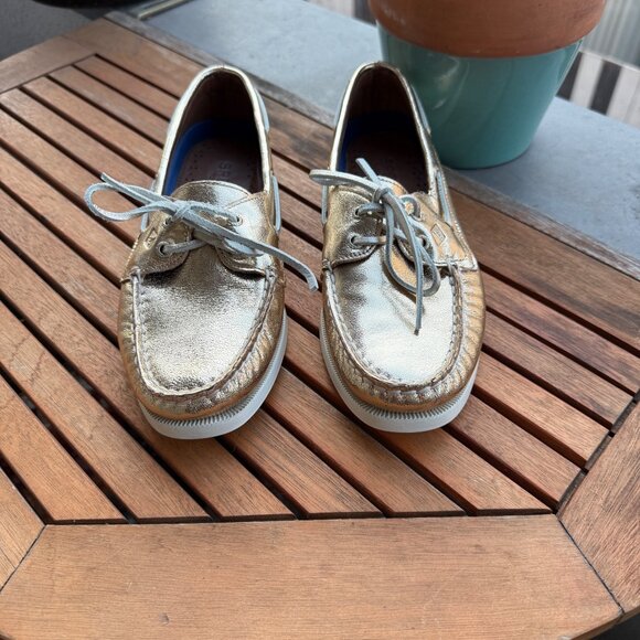 Sperry Womens Gold Boat Shoes Size 8 - Picture 1 of 8